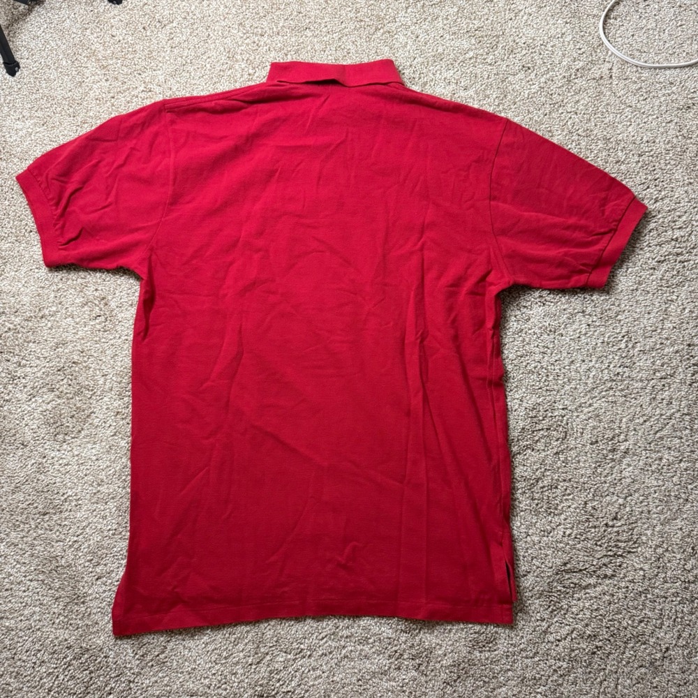 Polo Ralph Lauren Polo Shirt Mens Medium Red Short Sleeve Embroidered Pony Logo - Picture 6 of 6